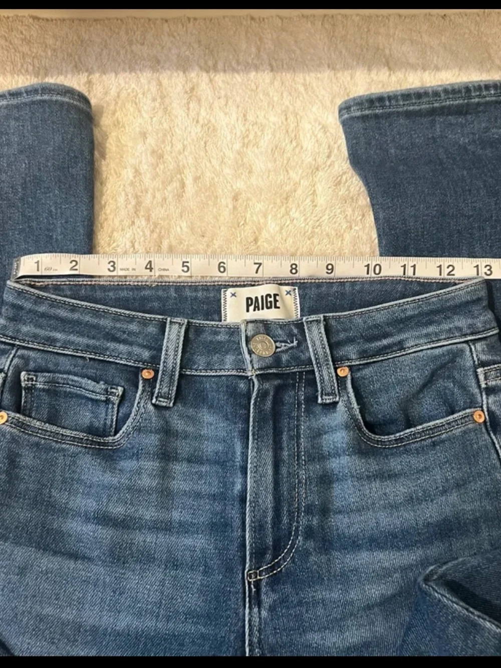 EUC PAIGE High Rise Laurel Canyon 32” Bootcut Jeans in Haze Size 24
